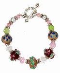 ARTISAN GLASS BEAD BRACELET- TERRA COTTA