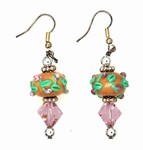 ARTISAN GLASS BEAD EARRINGS- TERRA COTTA