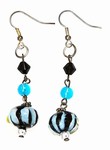 ARTISAN GLASS BEAD EARRINGS- SAPPHIRE