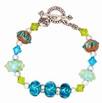 ARTISAN GLASS BEAD BRACELET- CELESTE
