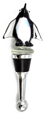 GLASS PENGUIN BOTTLE STOPPERS, 6/SET ($5.75/PC) 11360